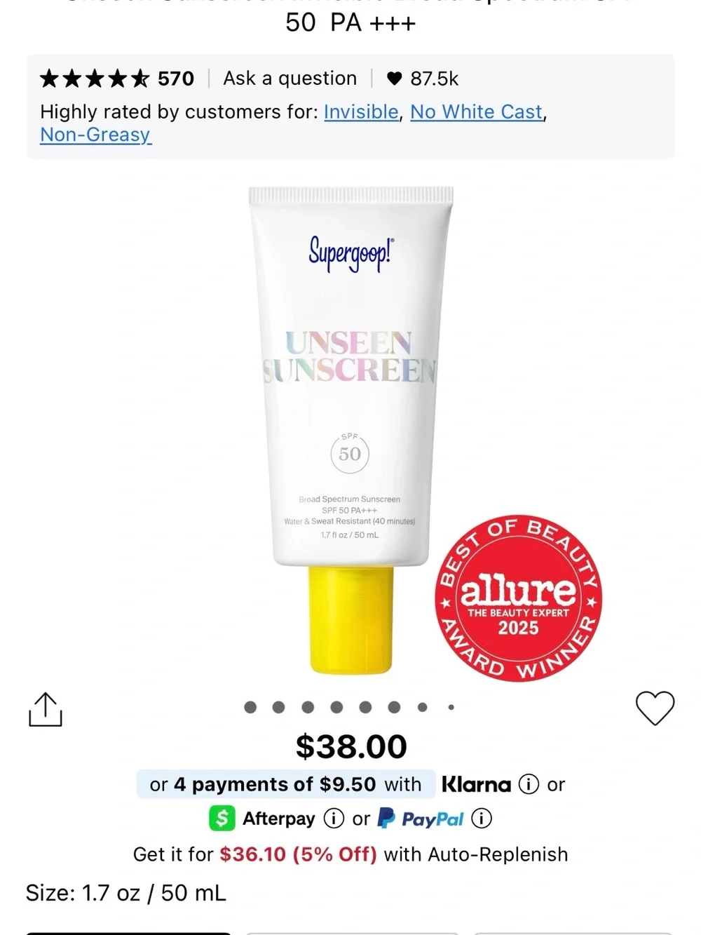 Supergoop! unseen sunscreen